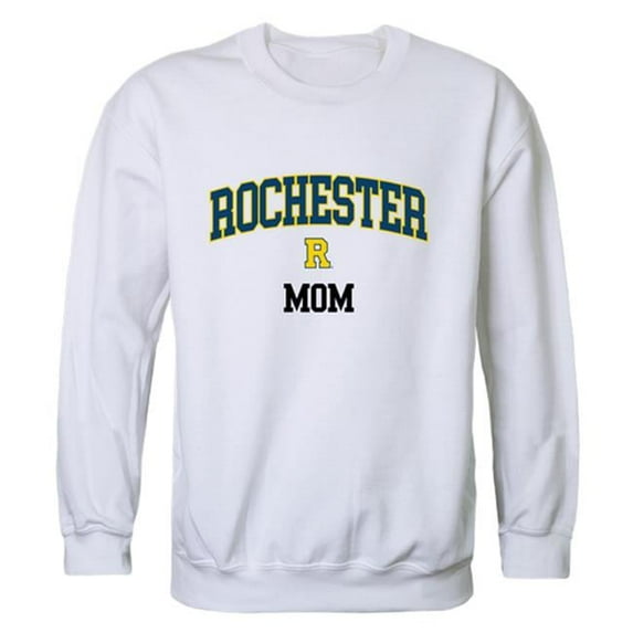 W Republic 564-146-WHT-03 Women University of Rochester Yellowjackets Mom Crewneck Fleece, White - Large