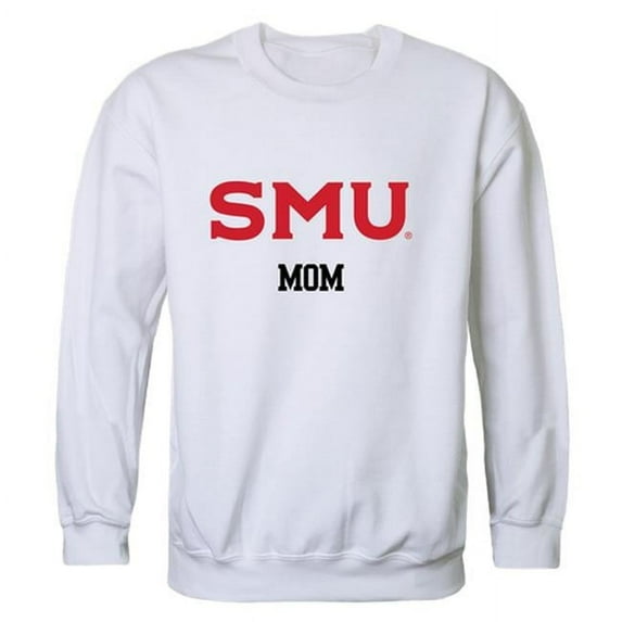 W Republic 564-150-WT2-04 Southern Methodist University Mustangs Mom Crewneck Sweatshirt, White - Extra Large