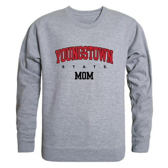 W Republic 564-159-HGY-05 Women Youngstown State Penguins Mom Crewneck Fleece, Heather Grey - 2XL