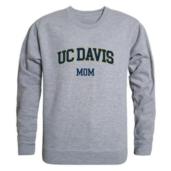 W Republic 564-161-HGY-03 Women California Davis Aggies Mom Crewneck Fleece, Heather Grey - Large
