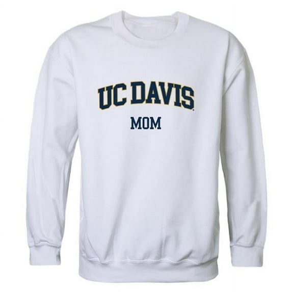 W Republic 564-161-WHT-01 Women California Davis Aggies Mom Crewneck Fleece, White - Small