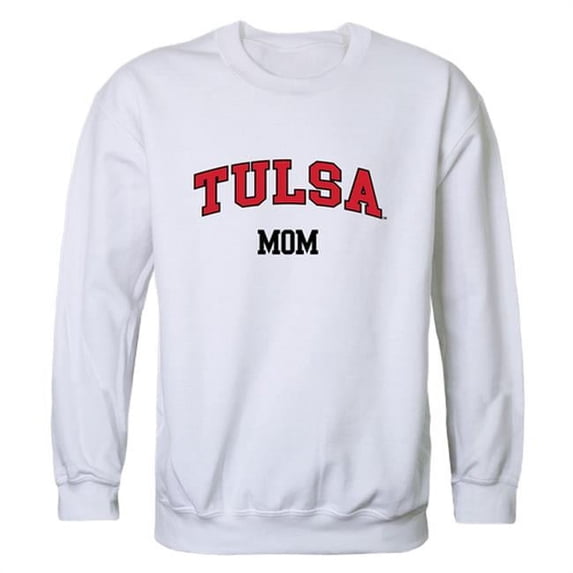 W Republic 564-249-WHT-05 Women Tulsa Golden Hurricane Mom Crewneck Fleece, White - 2XL