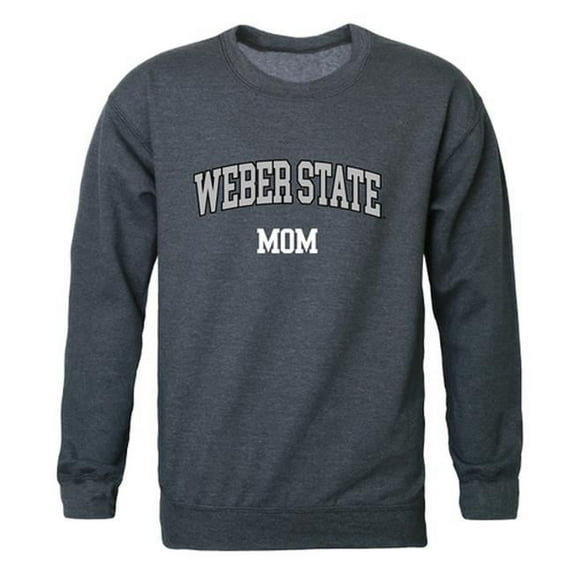 W Republic 564-251-HCH-04 Women Weber State Wildcats Mom Crewneck Fleece, Heather Charcoal - Extra Large