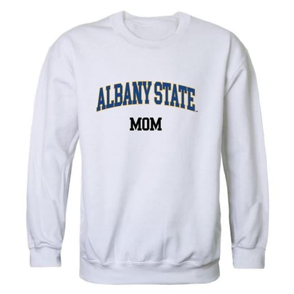 W Republic 564-260-WHT-04 Women Albany State Golden Rams Mom Crewneck Fleece, White - Extra Large