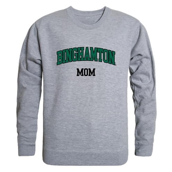 W Republic 564-267-HGY-05 Women Binghamton University Bearcats Mom Crewneck Fleece, Heather Grey - 2XL