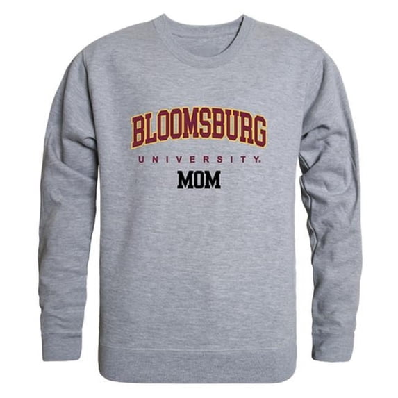 W Republic 564-268-HGY-01 Women Bloomsburg University Huskies Mom Crewneck Fleece, Heather Grey - Small