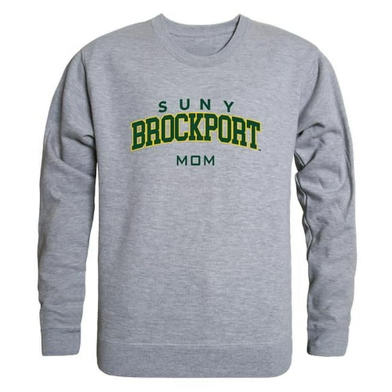 W Republic 564-271-HGY-04 Women College At Brockport Mom Crewneck Fleece, Heather Grey - Extra Large