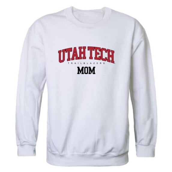 W Republic 564-291-WT2-03 Utah Tech University Trailblazers Mom Crewneck Sweatshirt, White - Large