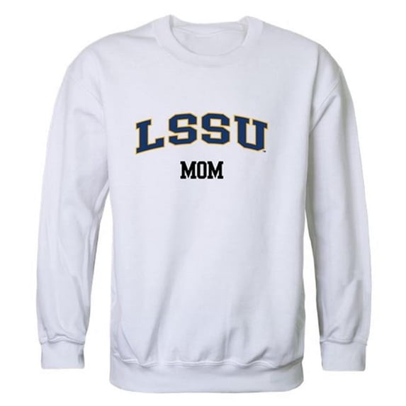 W Republic 564-325-WHT-02 Lake Superior State University Womens Mom Crewneck T-Shirt, White - Medium