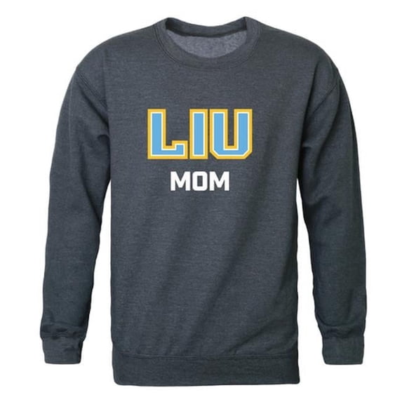 W Republic 564-329-HCH-05 Long Island University Womens Mom Crewneck T-Shirt, Heather Charcoal - 2XL