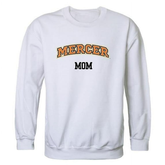 W Republic 564-340-WHT-03 Mercer University Womens Mom Crewneck T-Shirt, White - Large