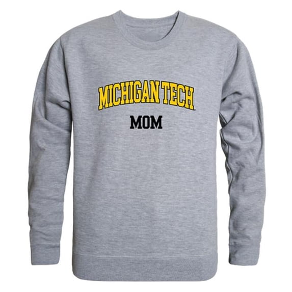 W Republic 564-341-HGY-04 Michigan Technological University Womens Mom Crewneck T-Shirt, Heather Gray - Extra Large