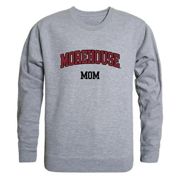 W Republic 564-346-HGY-03 Women Morehouse College Tigers Mom Crewneck Fleece, Heather Grey - Large