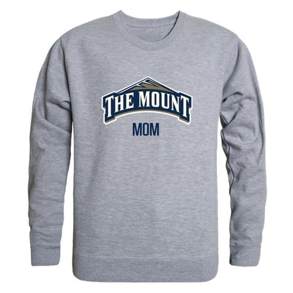 W Republic 564-347-HGY-04 Women Mount St. Marys Mountaineers Mom Crewneck Fleece, Heather Grey - Extra Large