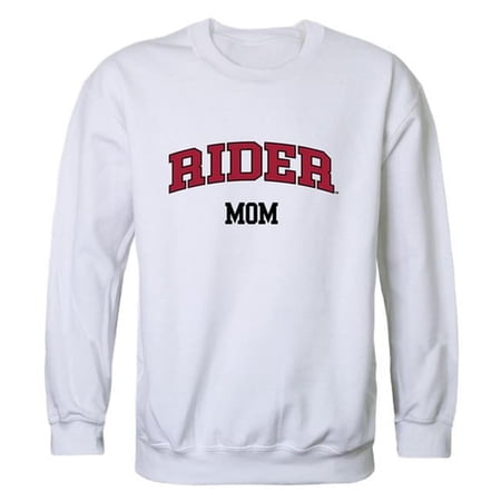 W Republic 564-368-WHT-02 Women Rider University Broncos Mom Crewneck Fleece, White - Medium