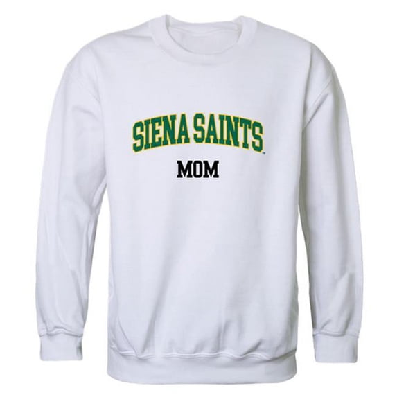 W Republic 564-379-WHT-05 Women Siena College Saints Mom Crewneck Fleece, White - 2XL