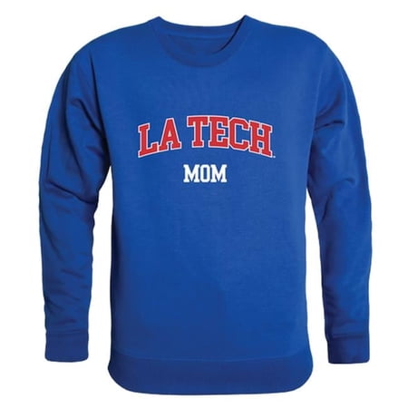W Republic 564-419-RYL-01 Women Louisiana Tech Bulldogs Mom Crewneck Fleece, Royal Blue - Small