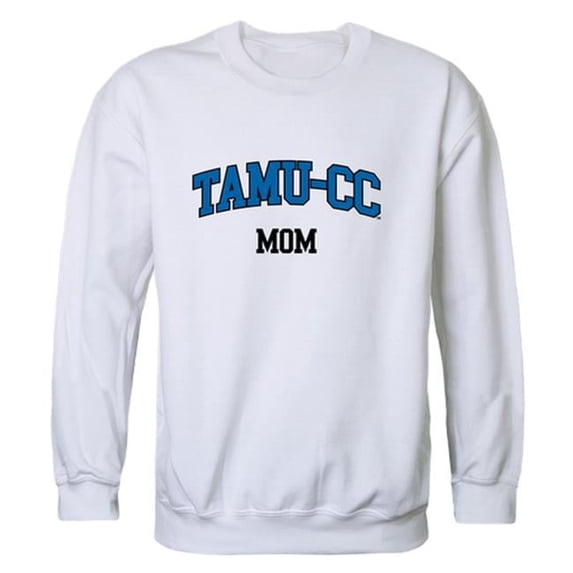 W Republic 564-430-WHT-05 Women Texas A&M Corpus Christi Islanders Mom Crewneck Fleece, White - 2XL