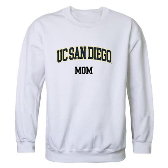 W Republic 564-445-WHT-05 Women University of California San Diego Tritons Mom Crewneck Fleece, White - 2XL