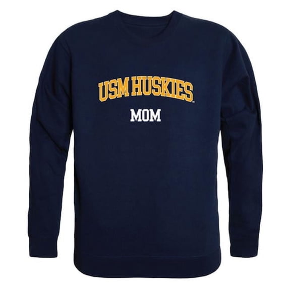 W Republic 564-459-NVY-05 Women University of Southern Maine Mom Crewneck Fleece, Navy - 2XL