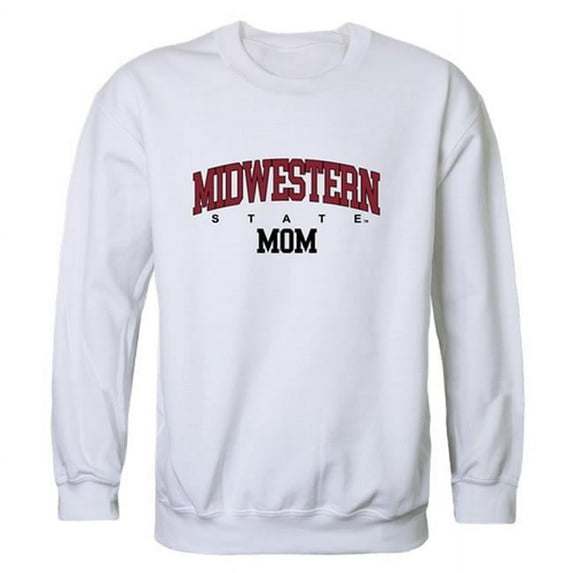 W Republic 564-543-WHT-04 Midwestern State University Mustangs Mom Crewneck Sweatshirt, White - Extra Large