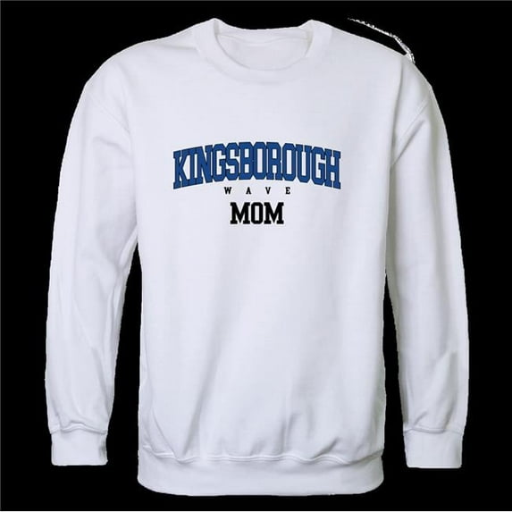 W Republic 564-660-WHT-02 Kingsborough Community College The Wave Mom Crewneck Sweatshirt, White - Medium