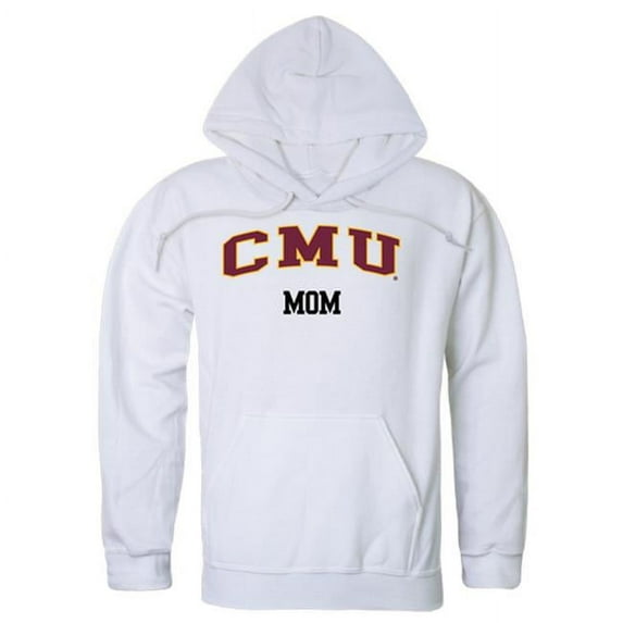 W Republic 565-114-WHT-04 Women Central Michigan Chippewas Mom Hoodie, White - Extra Large