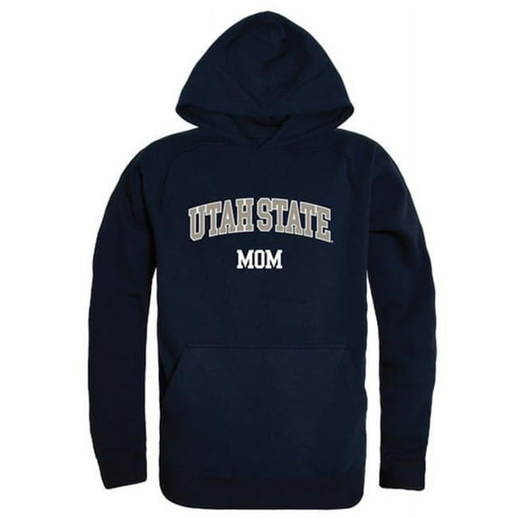 W Republic 565-250-NVY-04 Women Utah State Aggies Mom Hoodie, Navy - Extra Large