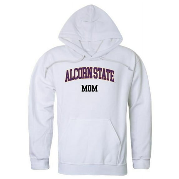 W Republic 565-261-WHT-05 Women Alcorn State Bravehawks Mom Hoodie, White - 2XL