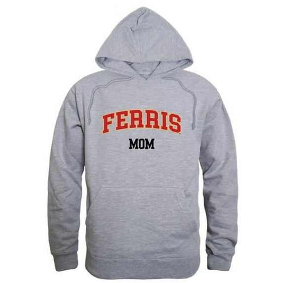 W Republic 565-301-HGY-03 Women Ferris State Bulldogs Mom Hoodie, Heather Grey - Large