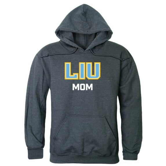 W Republic 565-329-HCH-04 Long Island University Womens Mom Hoodie, Heather Charcoal - Extra Large