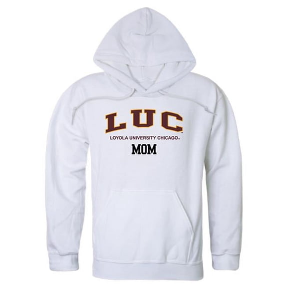 W Republic 565-333-WHT-03 Loyola University, Chicago Womens Mom Hoodie - White, Large