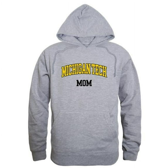W Republic 565-341-HGY-04 Michigan Technological University Womens Mom Hoodie, Heather Gray - Extra Large
