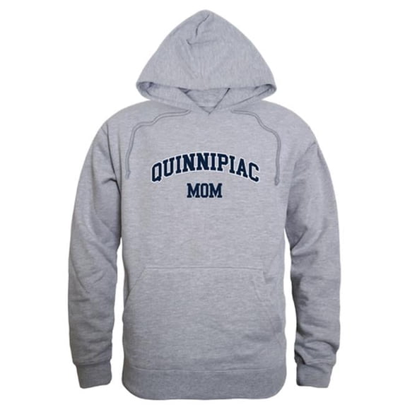 W Republic 565-365-HGY-02 Women Quinnipiac Bobcats Mom Hoodie, Heather Grey - Medium