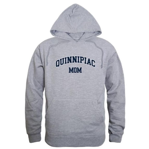 W Republic 565-365-HGY-05 Women Quinnipiac Bobcats Mom Hoodie, Heather Grey - 2XL