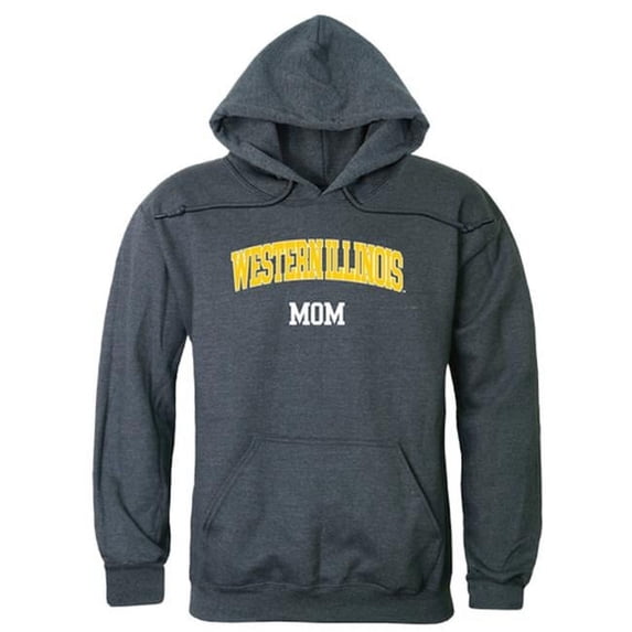 W Republic 565-405-HCH-02 Women Western Illinois Leathernecks Mom Hoodie, Heather Charcoal - Medium