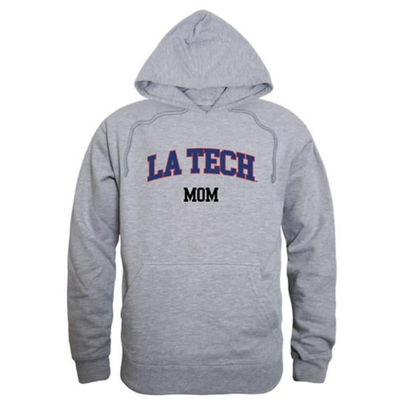 W Republic 565-419-HGY-01 Women Louisiana Tech Bulldogs Mom Hoodie, Heather Grey - Small