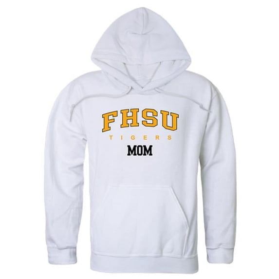 W Republic 565-442-WHT-05 Women Fort Hays State University Mom Hoodie, White - 2XL