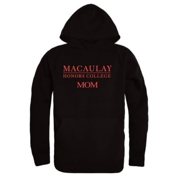 W Republic 565-534-BLK-02 Macaulay Honors College Mom Hoodie, Black - Medium