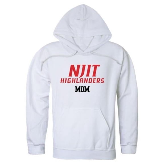 W Republic 565-555-WHT-04 New Jersey Institute of Technology Highlanders Mom Hoodie, White - Extra Large