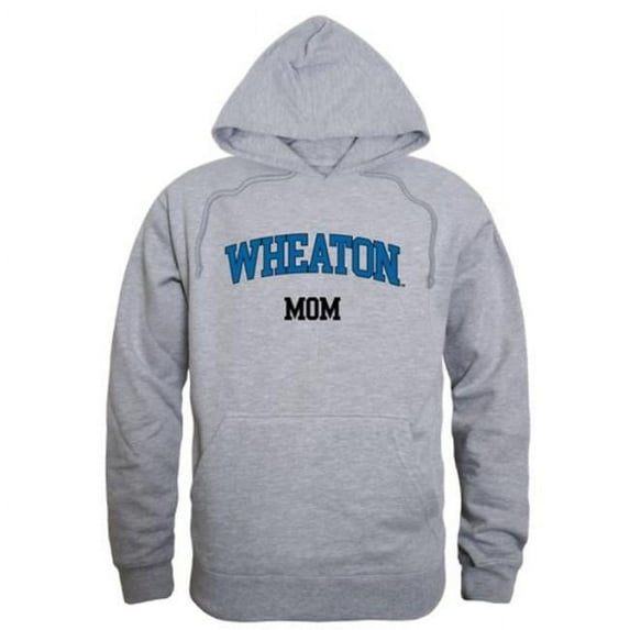 W Republic 565-605-HGY-01 Wheaton College Lyons Mom Hoodie, Heather Grey - Small