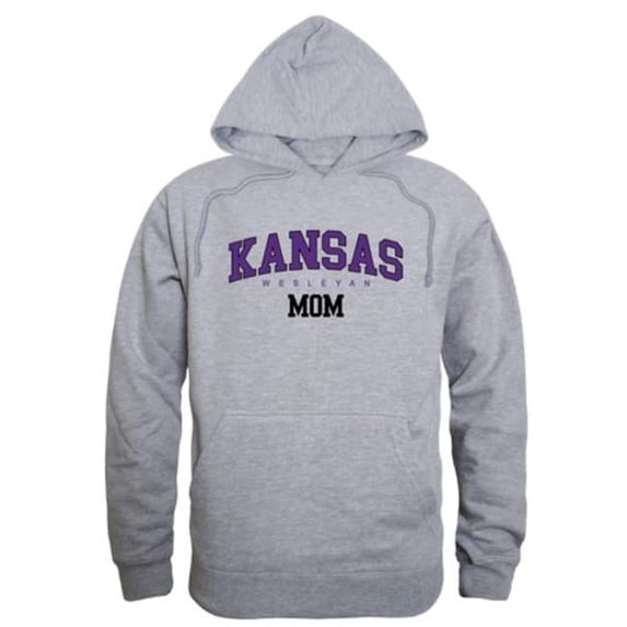 W Republic 565-658-HGY-02 Kansas Wesleyan University Coyotes Mom Hoodie, Heather Grey - Medium