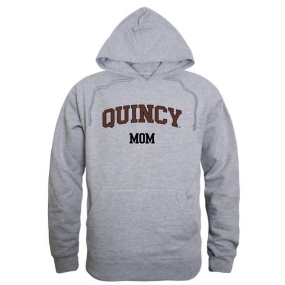 W Republic 565-667-HGY-05 Quincy University Hawks Mom Hoodie, Heather Grey - 2XL
