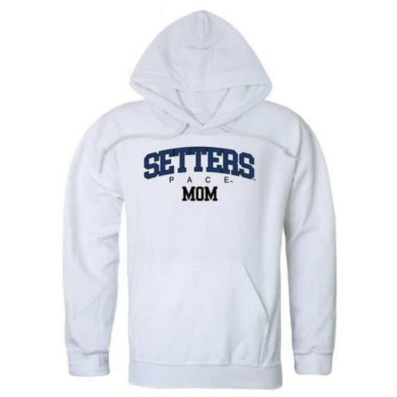 W Republic 565-725-WHT-04 Pace University Setters Mom Hoodie, White - Extra Large