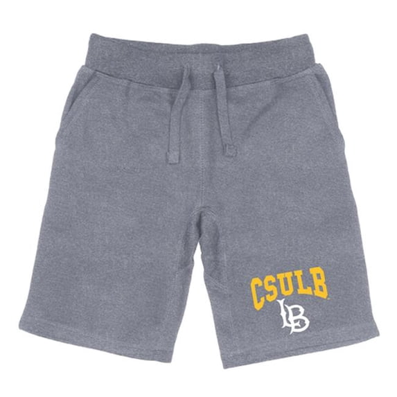 W Republic 567-109-HGY-03 California State University, Long Beach Mens Premium Shorts - Heather Gray, Large
