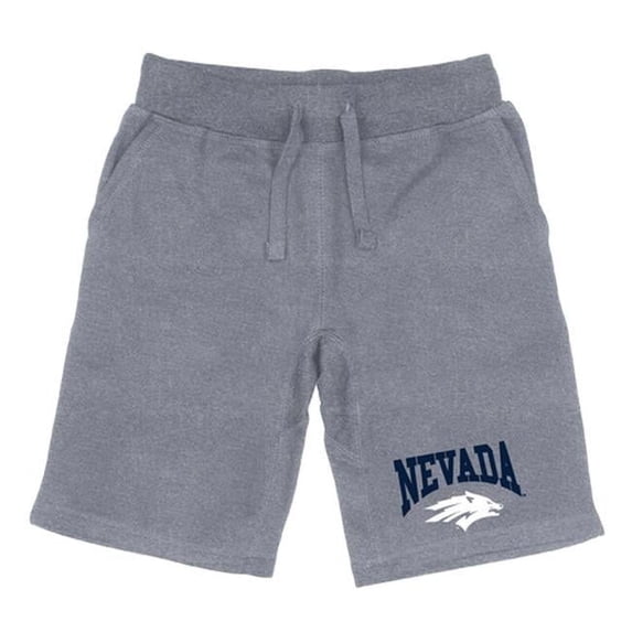 W Republic 567-193-HGY-01 Men Nevada Wolf Pack Premium Shorts, Heather Grey - Small