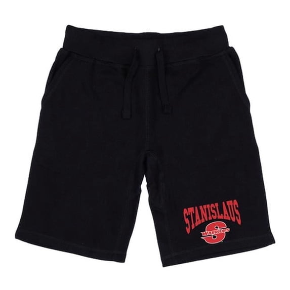 W Republic 567-208-BLK-04 Men Cal State Stanislaus Warriors Premium Shorts, Black - Extra Large