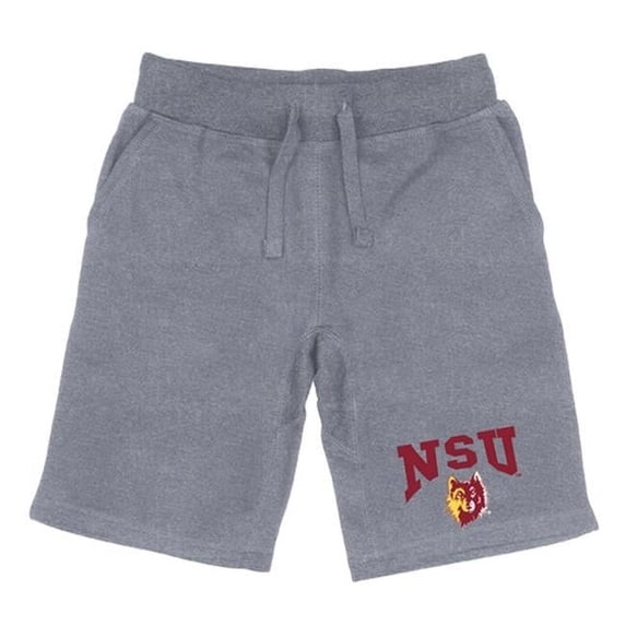 W Republic 567-355-HGY-05 Men Northern State University Wolves Premium Shorts, Heather Grey - 2XL