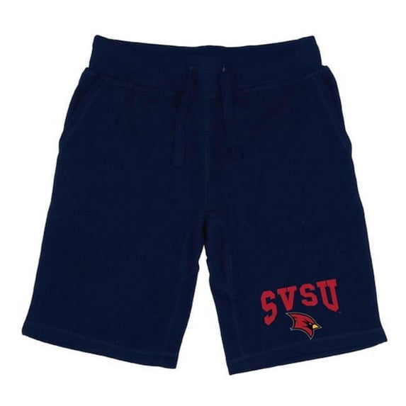 W Republic 567-373-NVY-02 Men Saginaw Valley State Cardinals Premium Shorts, Navy - Medium