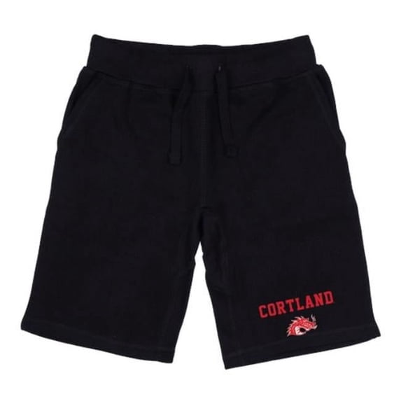 W Republic 567-712-BLK-05 State University of New York at Geneseo Cortland Red Dragons Premium Shorts, Black - 2XL